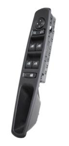 Centralina di controllo alzacristalli e specchietti elettrici per la portiera anteriore sinistra di una Renault Megane III Fase 3 (2008-2012), 4 pulsanti, nera, nuova