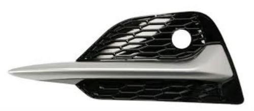 Griglia paraurti anteriore sinistra per NISSAN QASHQAI 2017-2021, con fori per sensori, profilo cromato argento, nuova