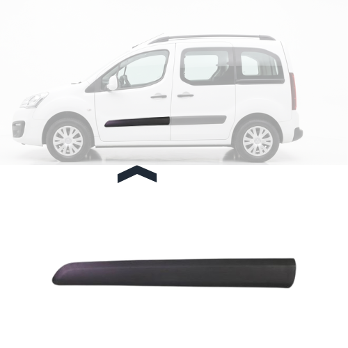 Modanatura laterale della portiera anteriore destra per CITROËN BERLINGO II fase 3, 2015-2018, nera, goffrata, nuova