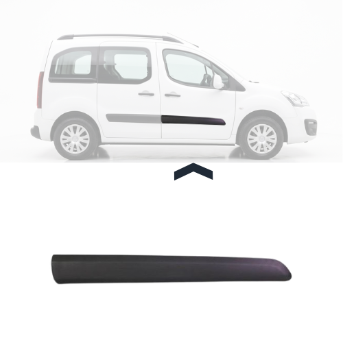 Modanatura laterale per la portiera anteriore sinistra per CITROËN BERLINGO II fase 3, 2015-2018, nera, goffrata, nuova