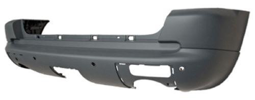 Paraurti posteriore per MERCEDES ML-CLASS Fase 1 1998-2001 (W163), con fori e staffe per sensori di parcheggio, modello Sport. Nuovo, pronto per la verniciatura.