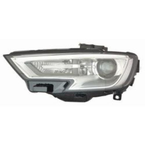 Faro sinistro per AUDI A3 III ph.2 BERLINA 2016-2020, XENON, D5S-H8-PWY24W, con luce diurna a LED, con motore, Nuovo