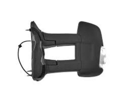 Specchietto retrovisore manuale sinistro per FORD TRANSIT Mk8 fase 1 2014-2019 (braccio lungo), indicatore bianco, 5W, nero, 5 pin, nuovo