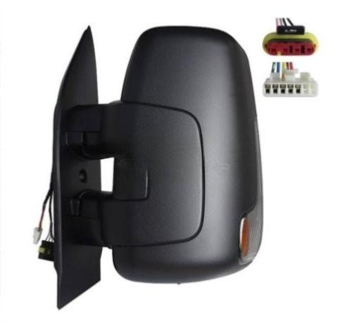 Specchietto retrovisore sinistro per IVECO DAILY dal 2024 in poi, elettrico, riscaldato, nero, con indicatore di direzione fumé, con sensore, braccio corto, connettore a 9 pin, nuovo