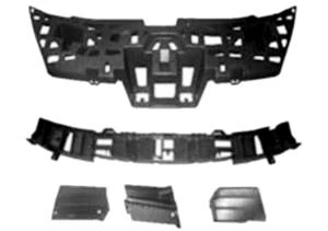 Supporti e rinforzi per paraurti anteriore per RENAULT CLIO III ph.2, 2009-2012, kit completo (5 pezzi), per badge 185/195