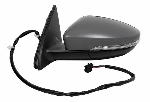 Specchietto retrovisore sinistro elettrico per VOLKSWAGEN PASSAT 2010-2014, termico, con fanale, asferico/cromato, 16H6P, Nuovo da verniciare