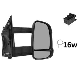 Specchietto retrovisore destro elettrico per OPEL MOVANO II 2022-2023, braccio lungo, riscaldato, indicatore luminoso arancione (16W), nuovo