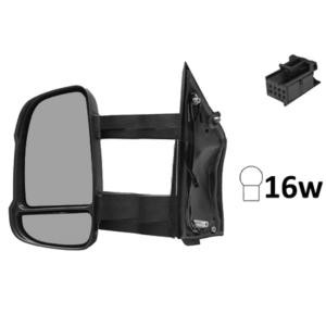 Specchietto retrovisore elettrico sinistro per OPEL MOVANO II 2022-2023, braccio lungo, riscaldato, indicatore luminoso arancione (16W), nuovo
