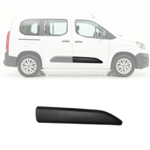 Modanatura laterale anteriore destra per OPEL COMBO VE, dal 2024 in poi, nera, con clip di fissaggio, nuova