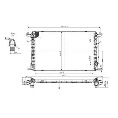 Radiatore raffreddamento motore per AUDI A5 II fase 1 2017-2020, OEM 8W0121251AA, nuovo