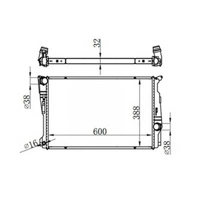 Radiatore raffreddamento motore per BMW X3 F25 2010-2015, OEM 17117593843, nuovo