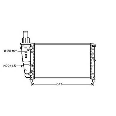 Radiatore raffreddamento motore per FIAT PUNTO I 1993-1999, OEM 46465021, nuovo