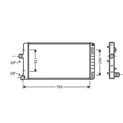 Radiatore raffreddamento motore per FIAT PUNTO II fase 1 1999-2003, OEM 46739749, nuovo