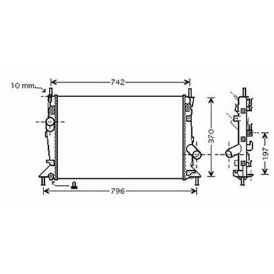 Radiatore raffreddamento motore per FORD FOCUS II fase 2 2008-2011, OEM 1230987, nuovo