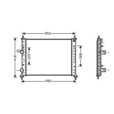 Radiatore raffreddamento motore per FIAT MULTIPLA 1998-2004, OEM 71736182, nuovo