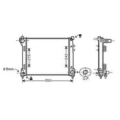 Radiatore raffreddamento motore per LANCIA YPSILON II fase 1 2011-2015, OEM 51837884, nuovo