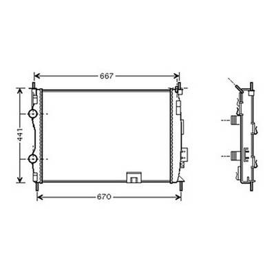 Radiatore raffreddamento motore per NISSAN QASHQAI I fase 1 2007-2010, OEM 21410JD90B, nuovo