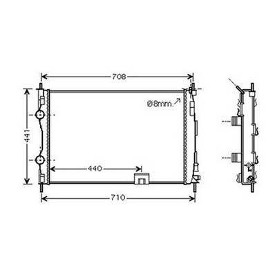 Radiatore raffreddamento motore per NISSAN QASHQAI I fase 2 2010-2014, OEM 21400JD70A, nuovo