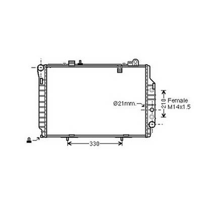 Radiatore raffreddamento motore per MERCEDES CLASSE C 1993-2000 (W180-202), OEM A2025005603, nuovo