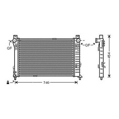 Radiatore raffreddamento motore per MERCEDES CLASSE C fase 1 2000-2004 (W203), OEM 2035002303, nuovo
