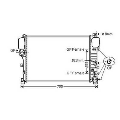 Radiatore raffreddamento motore per MERCEDES CLASSE S 2005-2009 (W221), OEM 2215000003, nuovo