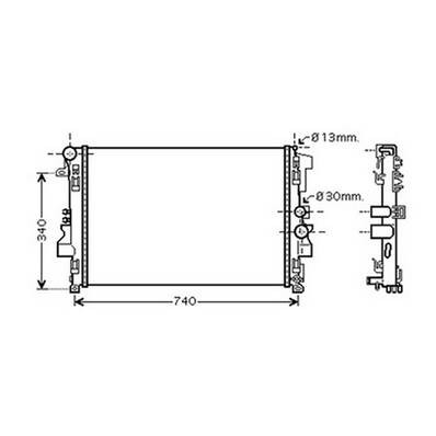 Radiatore raffreddamento motore per MERCEDES VITO I 1996-2003 (W638), OEM 6395010401, nuovo