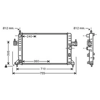 Radiatore raffreddamento motore per OPEL CORSA C fase 1 2000-2003, OEM 1300233, nuovo