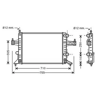 Radiatore raffreddamento motore per OPEL CORSA C fase 2 2003-2006, OEM 1300236, nuovo
