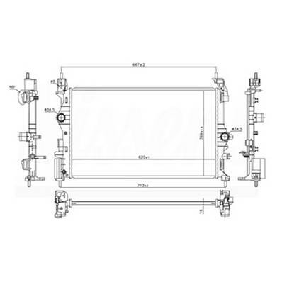 Radiatore raffreddamento motore per OPEL ADAM 2012-2019, OEM 1300379, nuovo