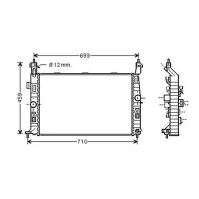 Radiatore raffreddamento motore per OPEL MERIVA A fase 1 2003-2006, OEM 1300497, nuovo