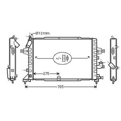 Radiatore raffreddamento motore per OPEL ASTRA H 2004-2007, OEM 1300269, nuovo