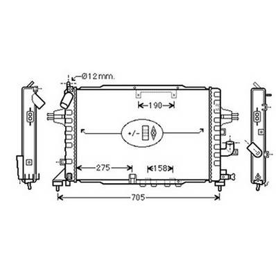 Radiatore raffreddamento motore per OPEL ASTRA H 2004-2007, OEM 1300268, nuovo