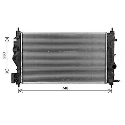 Radiatore raffreddamento motore per OPEL ZAFIRA B fase 2 2008-2011, OEM 1300348, nuovo