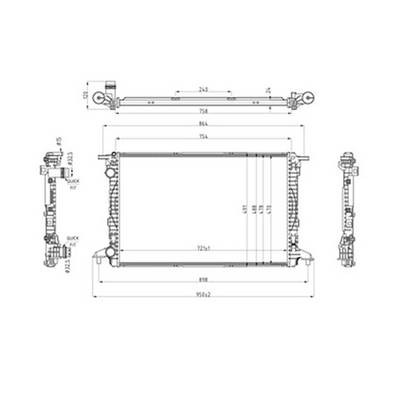 Radiatore raffreddamento motore per AUDI A4 B9 2015-2019, OEM 8W0121251AK, nuovo