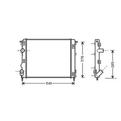 Radiatore raffreddamento motore per RENAULT KANGOO I fase 2 2003-2007, OEM 8200343476, nuovo