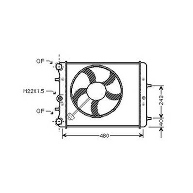 Radiatore raffreddamento motore per SKODA FABIA I fase 1 2000-2004, OEM 6Q0121201BT, nuovo
