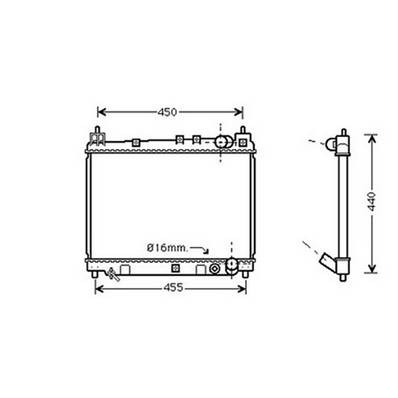 Radiatore raffreddamento motore per TOYOTA YARIS I fase 1 1999-2003, OEM 1640021060, nuovo