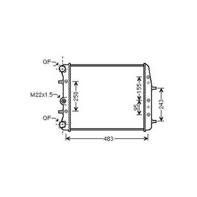 Radiatore raffreddamento motore per VOLKSWAGEN POLO IV fase 1 2001-2005, OEM 6Q0121253AE, nuovo