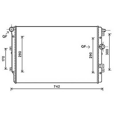 Radiatore raffreddamento motore per VOLKSWAGEN TIGUAN I fase 2 2011-2015, OEM 5N0121253N, nuovo