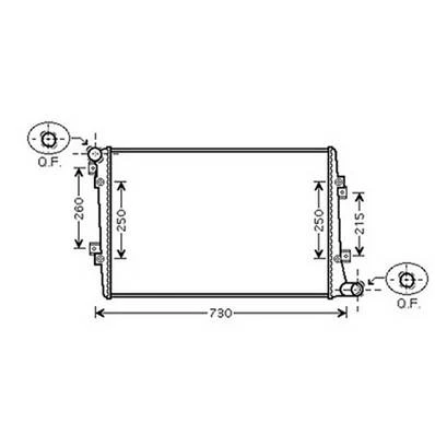 Radiatore raffreddamento motore per VOLKSWAGEN CADDY III fase 1 2004-2010, OEM 1K0121251AK, nuovo