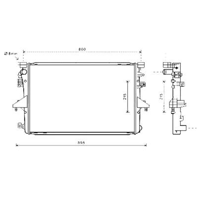 Radiatore raffreddamento motore per VOLKSWAGEN TRANSPORTER T5 fase 2 2009-2015, OEM 7E0121253A, nuovo