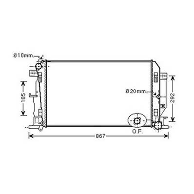 Radiatore raffreddamento motore per VOLKSWAGEN CRAFTER fase 1 2006-2011, OEM 2E0121253, nuovo