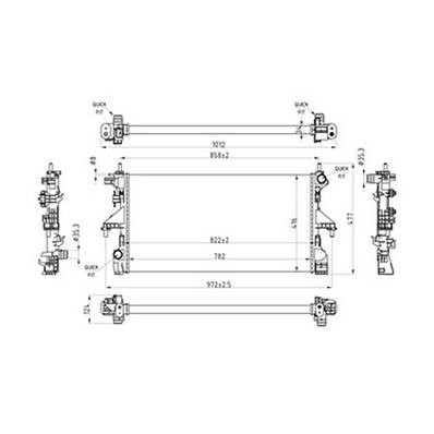 Radiatore raffreddamento motore per FIAT DUCATO III fase 1 2006-2014, OEM 1680409380, nuovo