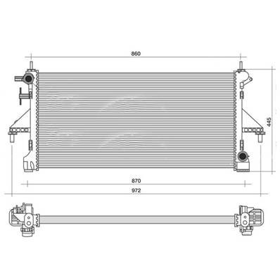Radiatore raffreddamento motore per FIAT DUCATO III fase 1 2006-2014, OEM 1382423080, nuovo