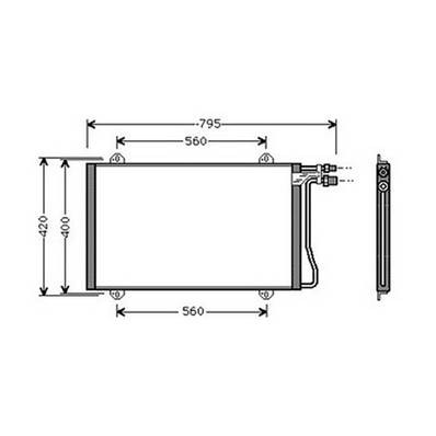 Condensatore climatizzatore per MERCEDES SPRINTER I fase 1 1995-2000 (W900-W904), OEM 9015000454, nuovo