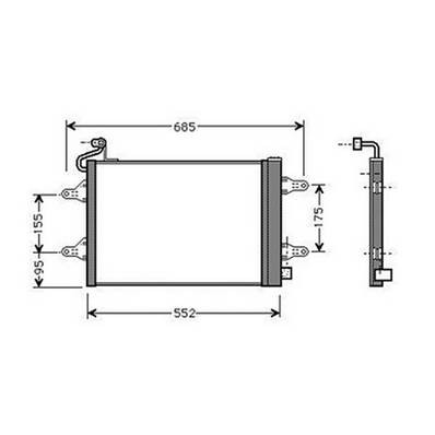 Condensatore climatizzatore per SKODA FABIA I fase 2 2004-2007, OEM 5Z0820411, nuovo