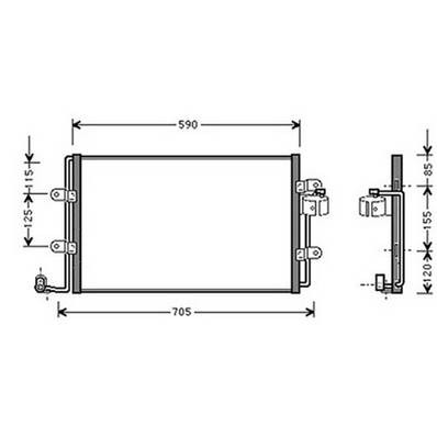 Condensatore climatizzatore per VOLKSWAGEN NEW BEETLE fase 1 1998-2005, OEM 1C0820413G, nuovo