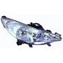 Faro anteriore lenticolare destro ottico per PEUGEOT 207 SW ph.1, 2006-2009, H7+H7+H1, motore, cromato