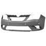 Paraurti anteriore SEAT IBIZA IV fase 2, 2012-2015, spoiler, fori per sensori radar, da verniciare