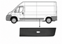 Modanatura laterale della portiera posteriore sinistra per CITROËN JUMPER II fase 2 2014-2023, con clip, nera goffrata, con foro luce, versione passo extra lungo, nuova